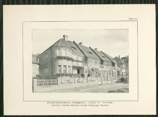 Familienhäuserkolonie, Reihenhäuser I-II. (Tafel 101-102), Blatt I