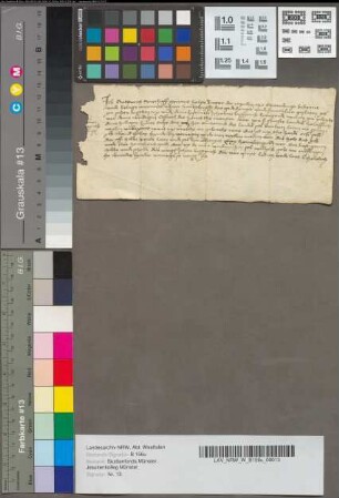 Vertrag zwischen Anton Averhof, Vikar bei St. Anna und Johann Byspinck über 15 Stücke Land bei S. Crucem in Stromberg, gehörig zur Kreuzkirche.