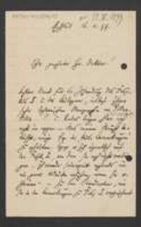 Brief von Joseph Schwertschlager an Unbekannt