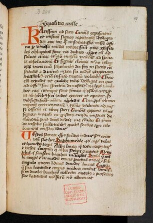 MS-B-205 - Expositio canonis missae cum meditationibus