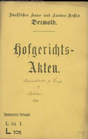 Lemgo, Marienkloster zu gegen Hans Bökhus zu Heiden - Schuldforderung