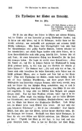 Die Theilnahme der Kinder am Unterricht