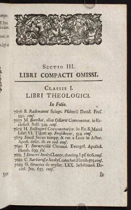 59-72, Sectio III. Libri Compacti Omissi