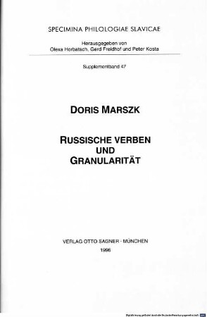 Russische Verben und Granularität