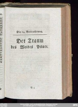 Die 14. Betrachtung. Der Traum des Weibes Pilati.