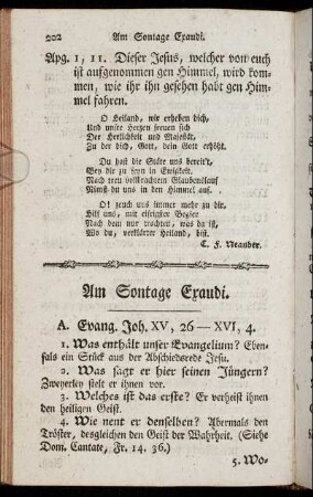 Am Sontage Exaudi.