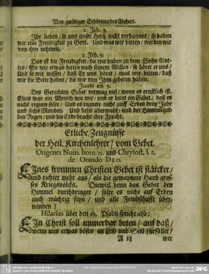 Etliche Zeugnüsse der Heil Kirchenlehrer, vom Gebet