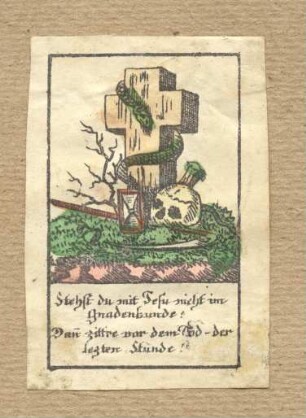 Kleines Andachtsbild mit Darstellung der Attribute des Todes (kleines Andachtsbild)