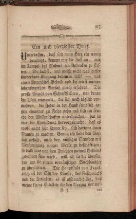 Ein und vierzigster Brief. - Sechs und vierzigster Brief.