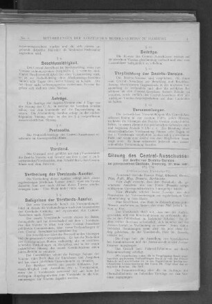 Sitzung des Central-Ausschusses der ärztlichen Bezirks-Vereine im patriotischen Gebäude, Dienstag, 27. Dez. 1897