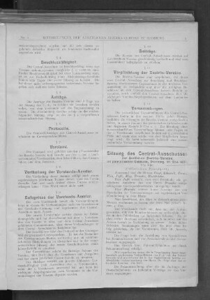 Sitzung des Central-Ausschusses der ärztlichen Bezirks-Vereine im patriotischen Gebäude, Dienstag, 27. Dez. 1897