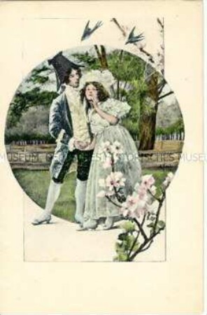 Postkarte mit Liebespaar