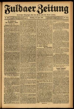 Ausgabe vom Montag, den 20. Juni 1921.