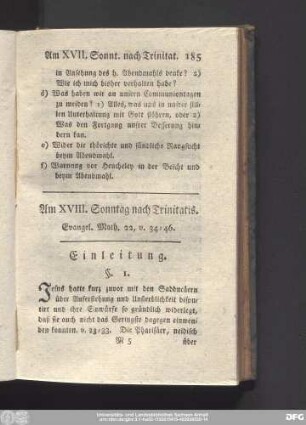 Am XVIII. Sonntag nach Trinitatis. Evangel. Math. 22, v. 34 - 46.