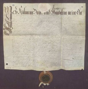 Kulmann Bayer verschreibt sich gegenüber der Landschreiberei in Heidelberg wegen 40 Gulden Kapital.