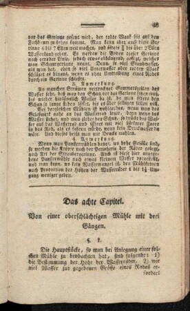 Das achte Capitel. Von einer oberschlächtigen Mühle mit drei Gängen.