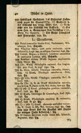 40-41, L) Miscellaneen.