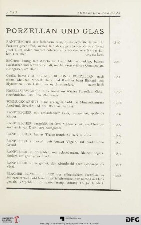 Porzellan und Glas (Nr. 349-404)