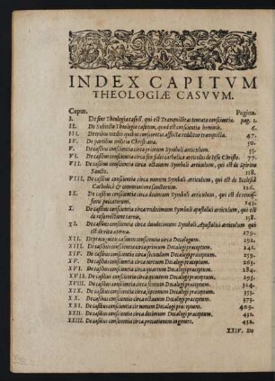 Index Capitvm Theologiae Casvvm.