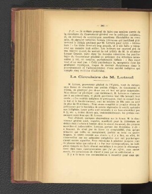 La Circulaire de M. Lutaud.