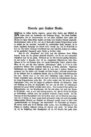 Vorrede zum fünften Bande