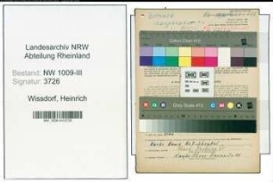 Entnazifizierung Heinrich Wissdorf , geb. 03.03.1903 (Metzgermeister)