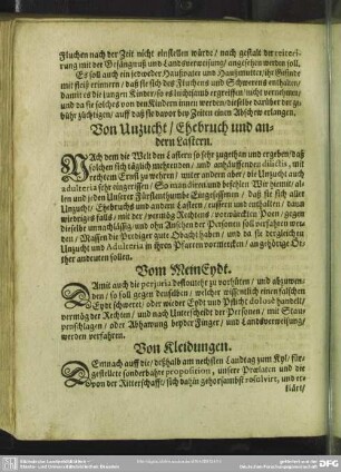 Von Unzucht, Ehebruch und andern Lastern