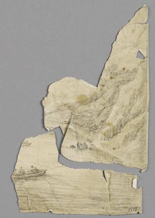 Landschaft mit Boot (zwei Fragmente)