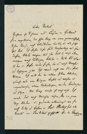 Brief vom 6. Aug. 1877