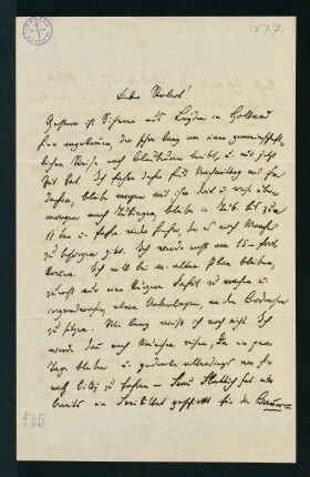 Brief vom 6. Aug. 1877