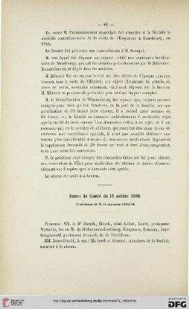 Séance du Comité du 11 octobre 1880