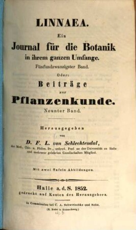 Beiträge zur Pflanzenkunde. 9, 9. 1852