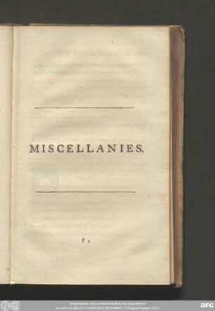 Miscellanies.
