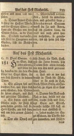 Auf das Fest Michaelis.