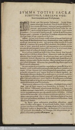 Summa Totius Sacrae Scripturae, Librorum Videlicet veteris & novi Testamenti