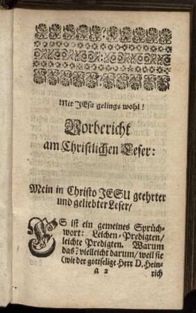 Vorbericht am Christlichen Leser