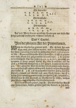 V. Capitel. Von der zweyten Art der Proportionen