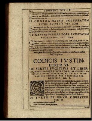 Codicis Iustin. Liber VI