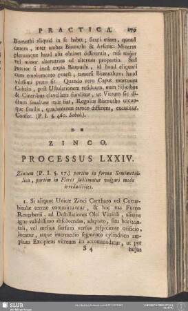 De Zinco [Processus LXXIV-LXXV]