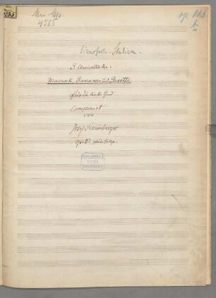 Pianoforte-Studien op. 113 - BSB Mus.ms. 4585#Beibd.1 : Mazurek, Romanze, Gavotte