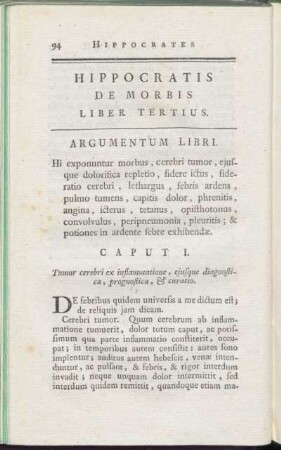 Hippocratis De Morbis Liber Tertius
