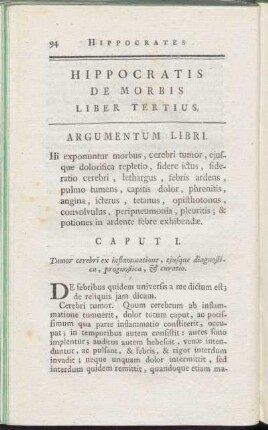 Hippocratis De Morbis Liber Tertius