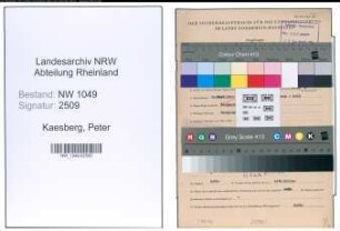 Entnazifizierung Peter Kaesberg , geb. 30.09.1920 (Lehrer)