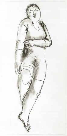 Liegende : Liegende (1960, C. Sammler; Federzeichnung; 30,7 x 40,5 cm)