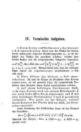 IV. Vermischte Aufgaben.