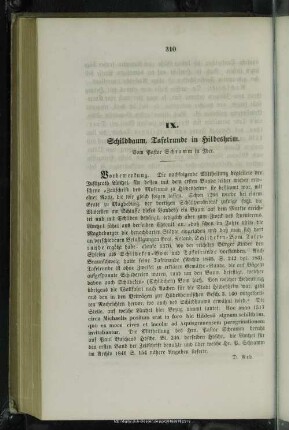 IX. Schildbaum, Tafelrunde in Hildesheim