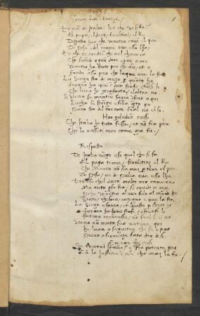 Sonetto (Nachtrag, Ende 15. Jh.)