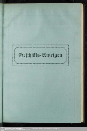 Anzeigen : Geschäfts-Anzeigen