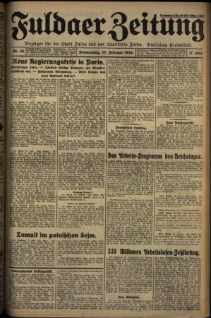 Ausgabe vom Donnerstag, den 27. Februar 1930.