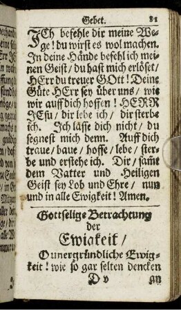 Gottselige Betrachtung der Ewigkeit [...]